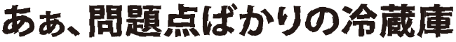 あぁ、問題点ばかりの冷蔵庫