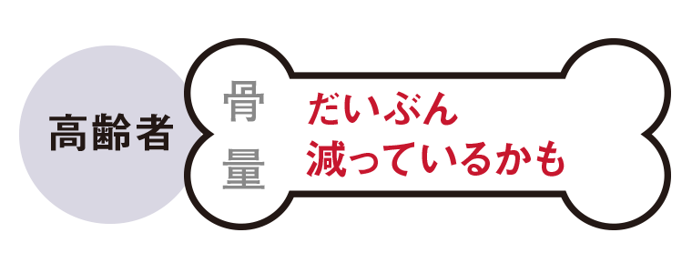 高齢者　骨量-だいぶん減っているかも